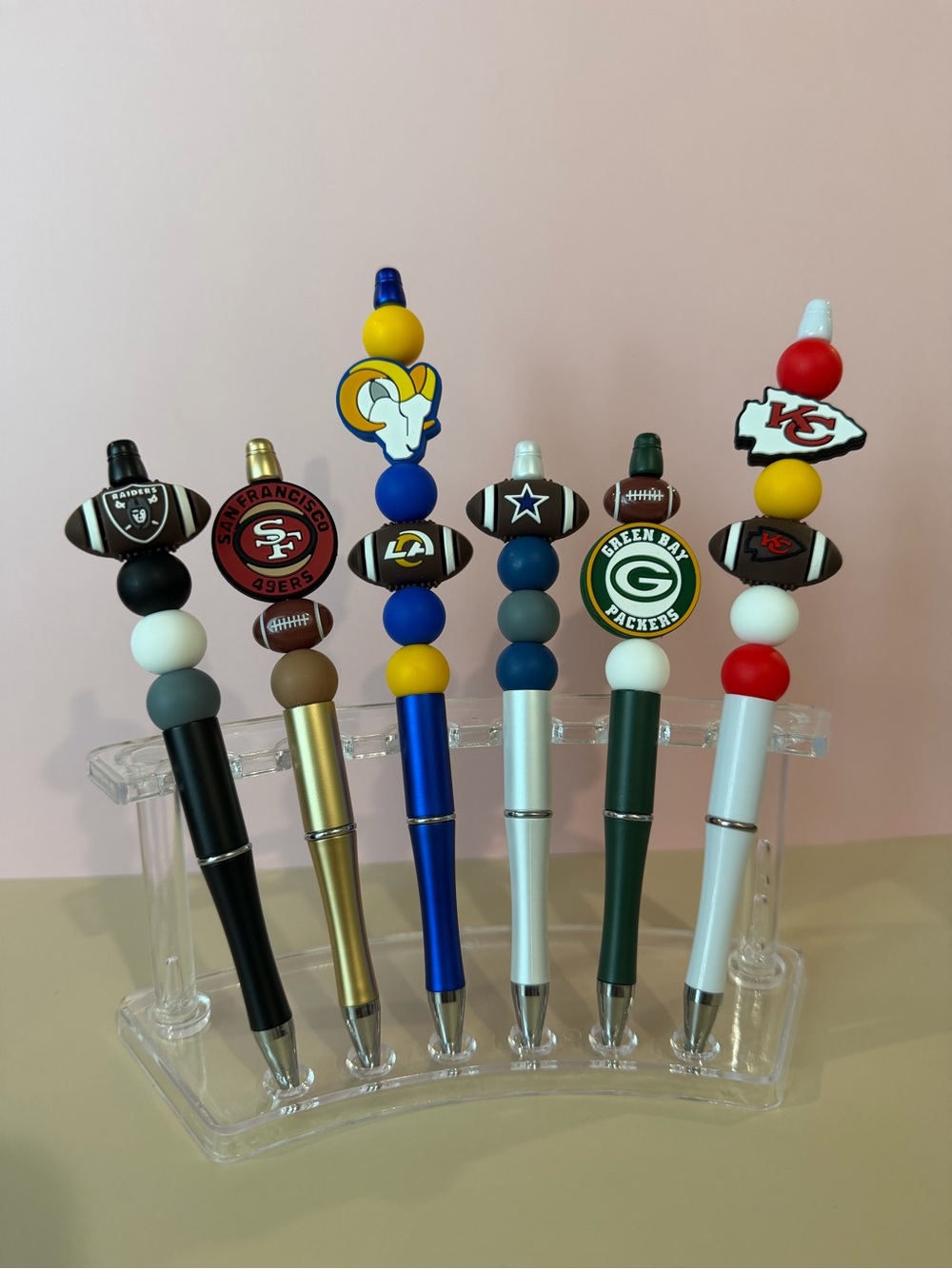 NFL Team Bead Pens - Assorted Team Logos & Colors